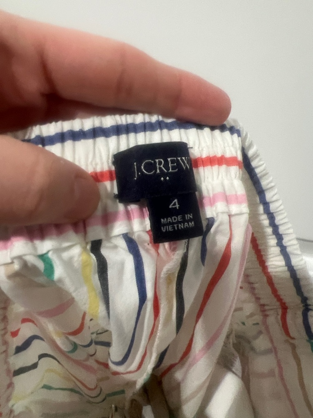 J. Crew White Multi-Stripe Tie-Waist Shorts Size 4 - Picture 5 of 5